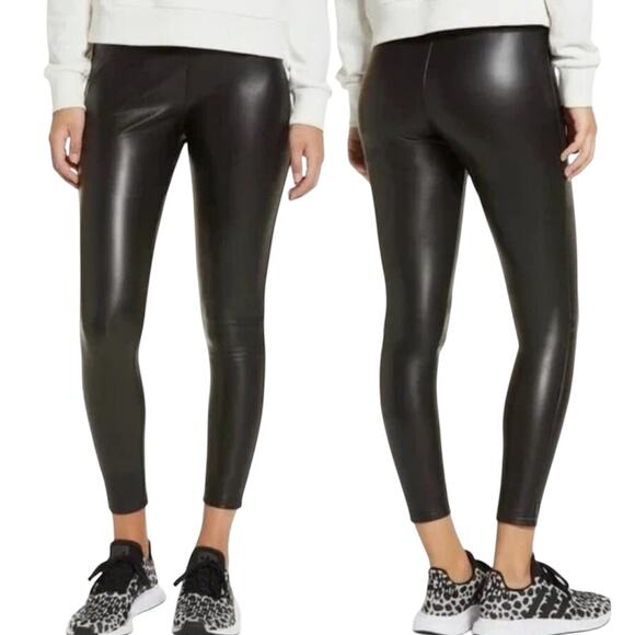 Nordstrom Rack medium high rise faux leather leggings P 2776 - Picture 1 of 10